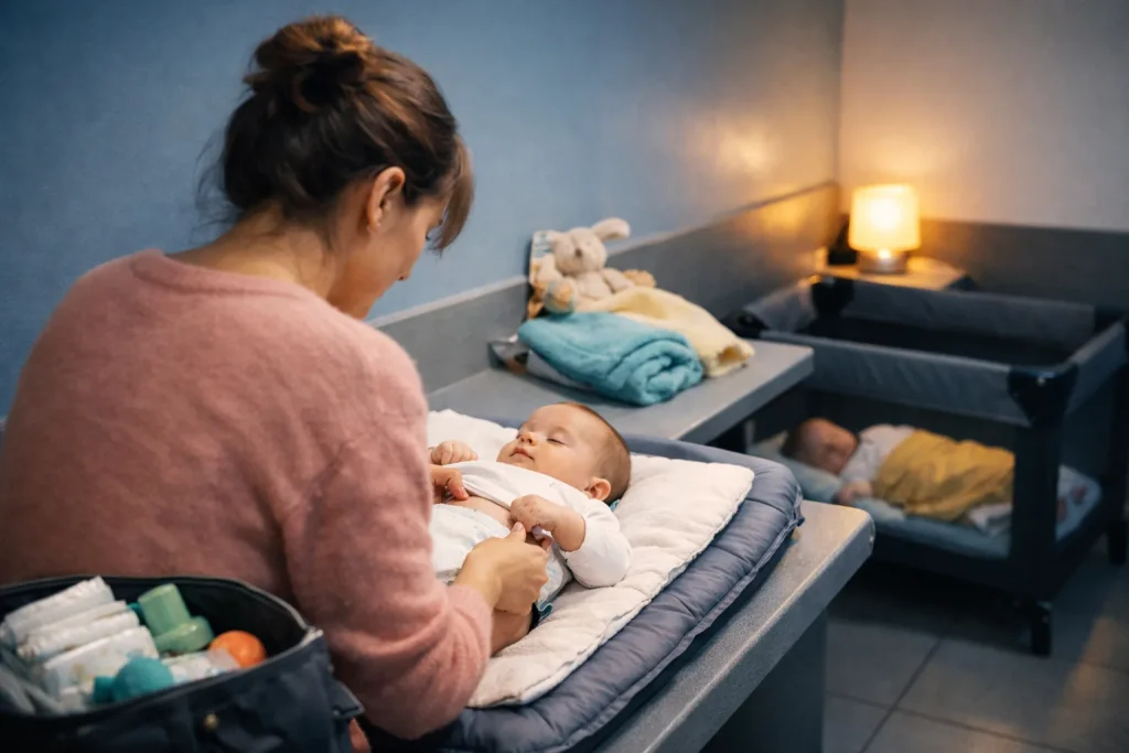Voyager avec bébé : couches – aires de change et plans sieste