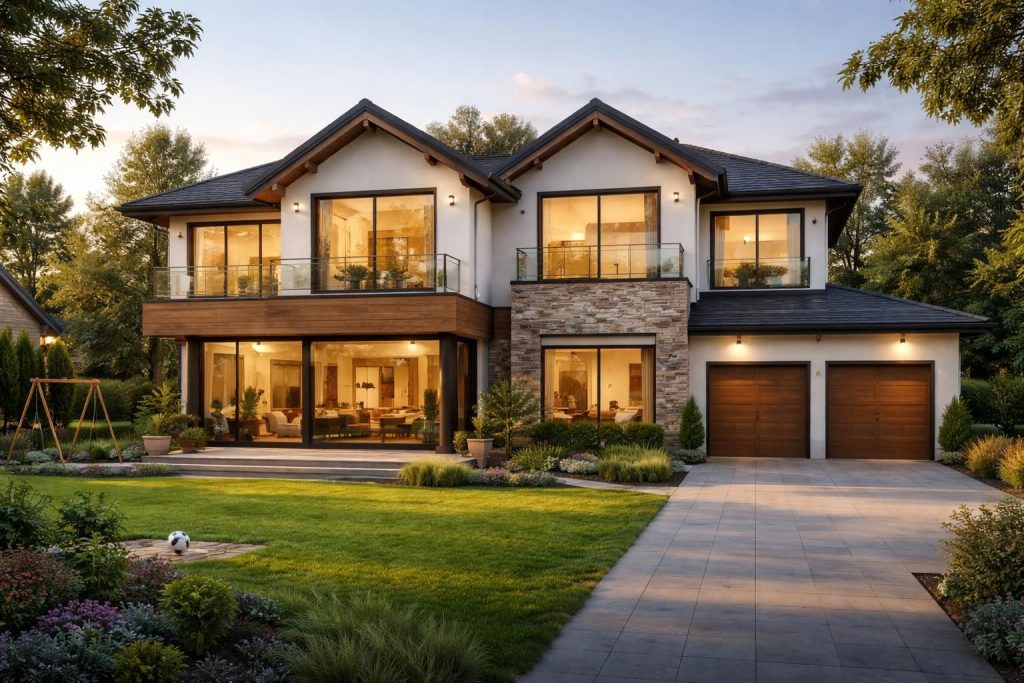 Trouver une maison familiale avec quatre chambres et grand salon pour familles nombreuses