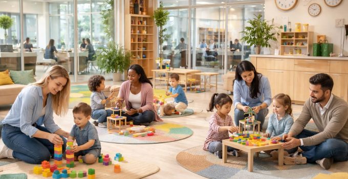 découvrez nos services de garde d'enfants spécialement conçus pour les entreprises, avec des crèches inter-entreprises et des horaires flexibles adaptés aux besoins des parents salariés.