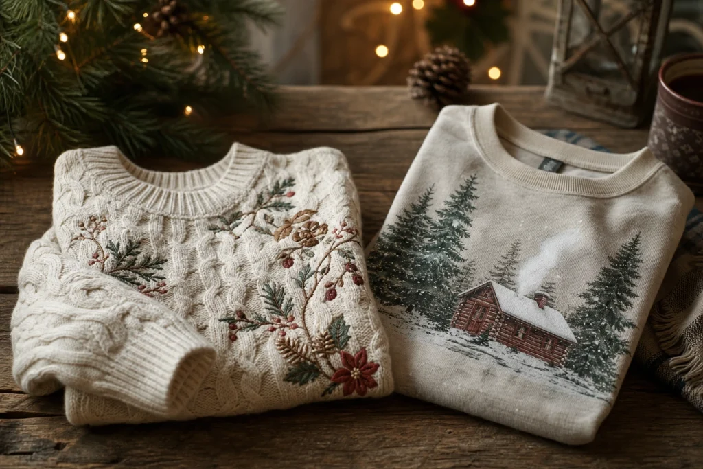 Pull de noël brodé ou imprimé : quel modèle privilégier pour un look festif ?
