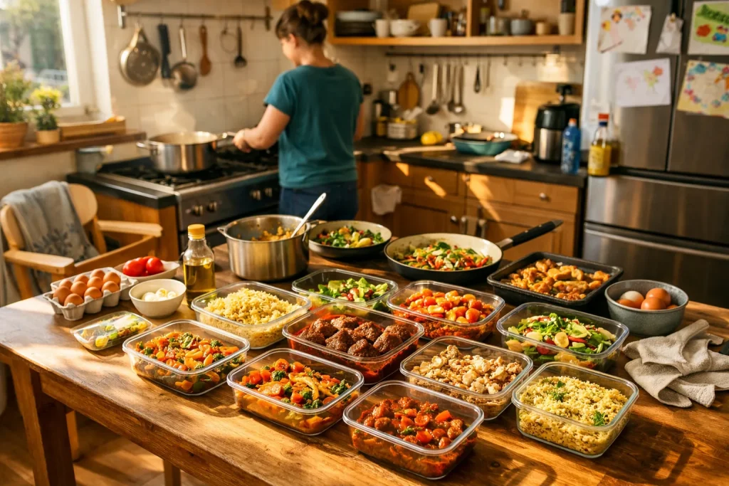 Batch cooking du dimanche : 5 dîners de famille en 2 heures chrono